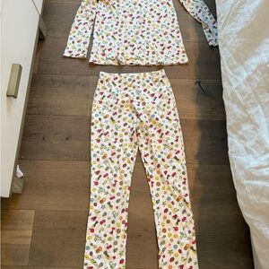 Roller Rabbit White Pajama Set with Fruit Print both size xs not sold anymore